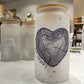 Camas Heart Frosted Glass Can