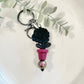 Potted Black Peony Keychain