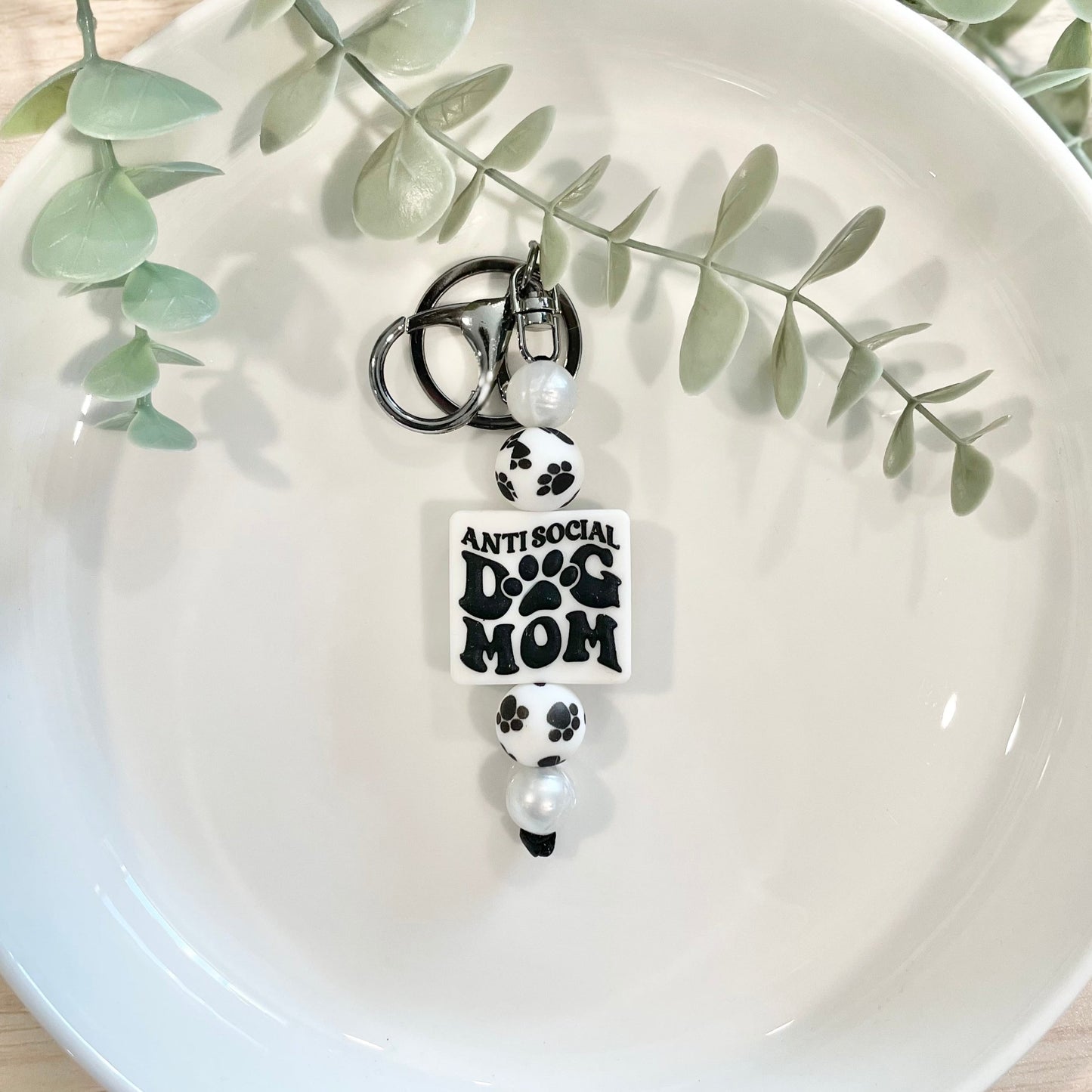 Anti Social Dog Mom Keychain