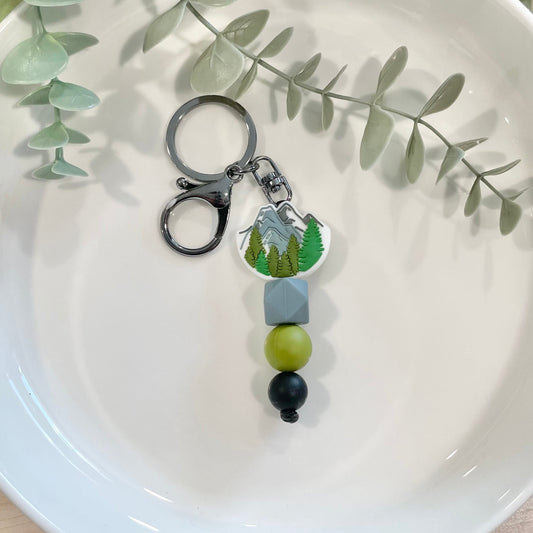 Forest And Mountain Keychain