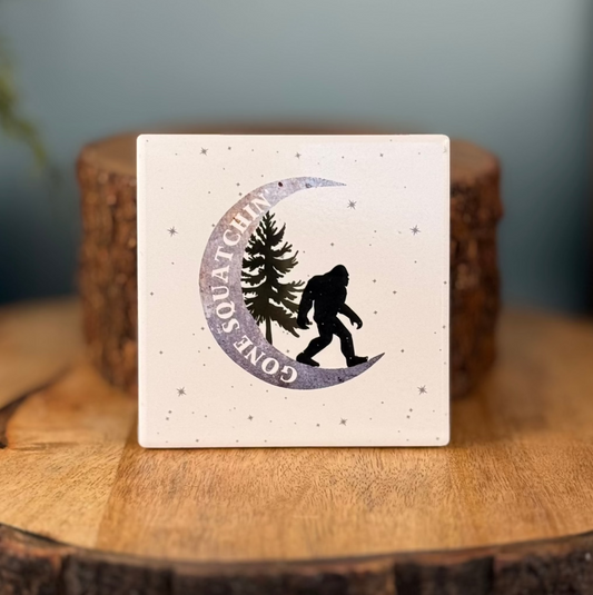 Gone Squatchin' Ceramic Coaster